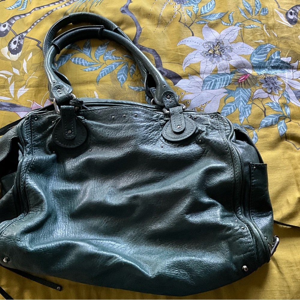 Chloe Dark Green Leather Shoulder Bag - Picture 2 of 8